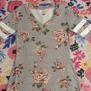 Grey Floral Dress